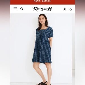 Madewell Dress Puff-Sleeve A-line Mini